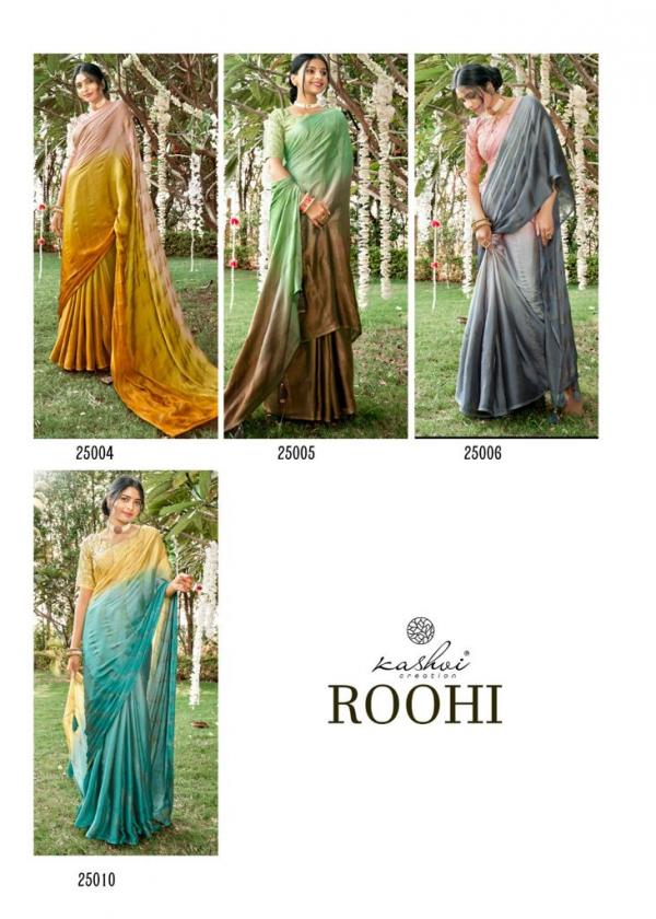 Kashvi Roohi Fancy Satin Plain Saree Collection